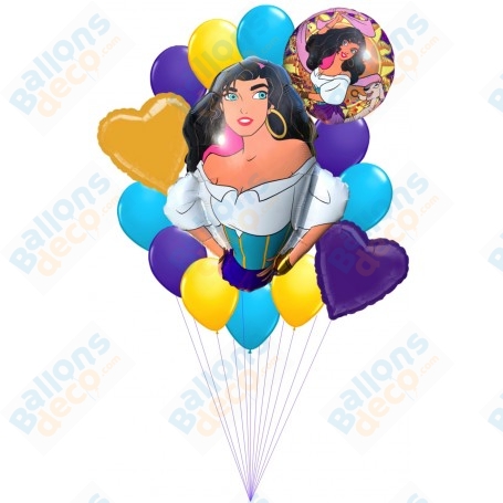 Ballons Esmeralda le Bossu de Notre Dame Disney, Décorations ballons pour anniversaire.