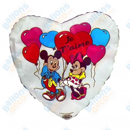 Ballon Mickey et Minnie Je T'aime Vintage Disney, Anagram, Décorations ballons pour une Saint Valentin.