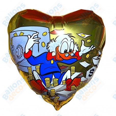 Ballon Picsou Coeur Or Vintage Disney, Décorations ballons pour anniversaire.