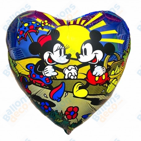 Ballon Coeur Mickey et Minnie Dessin Vintage Disney Anagram, Décorations ballons pour anniversaire.