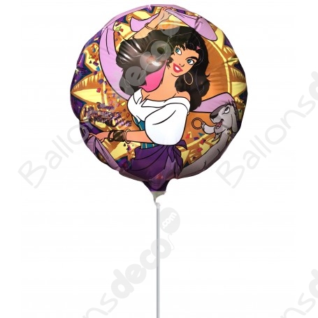 Ballon Esmeralda Rond Sur Tige Disney