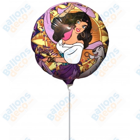 Ballon Esmeralda Rond Sur Tige Disney, Décorations ballons pour anniversaire.