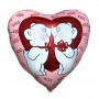 Ballon Coeur Ourson Blanc Vintage Saint Valentin