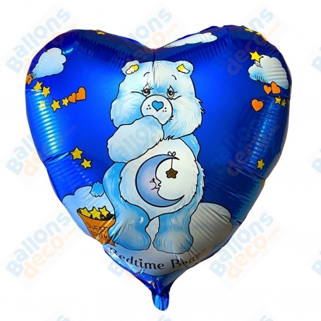 Ballon Bisounours Lune Coeur Bleu Vintage