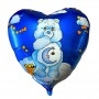 Ballon Bisounours Lune Coeur Bleu Vintage