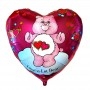 Ballon Bisounours Coeurs Rose Vintage