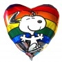 Ballon Coeur Snoopy Arc-en-ciel Vintage