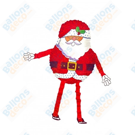 Ballon Père Noël Géant Sur Pied – XXL 3D En Aluminium, Décoration De Fête
