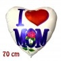 Ballon I love Mom Coeur 70 cm Vintage Je t'aime maman