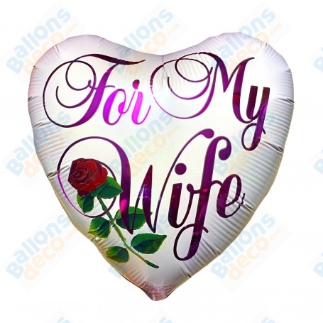 Ballon For My Wife Coeur Rose Rouge