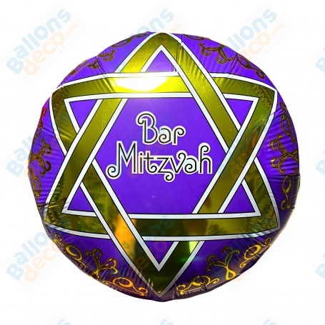 Ballon Bar Mitzvah Violet et Or