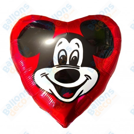 Ballon Mickey Coeur Rouge Années 80 Vintage Anagram Disney, Décorations ballons pour anniversaire.