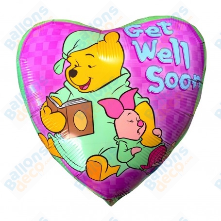Ballon Winnie l'Ourson Guérit Vite Disney, décoration ballon retour de l'hôpital.