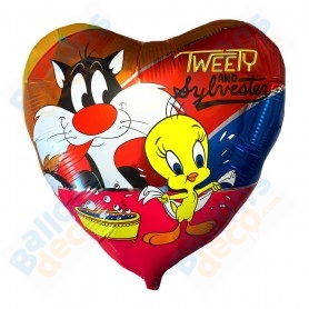 Ballon Titi et Grosminet Douche Coeur, Décorations ballons pour anniversaire, Le Looney Tunes