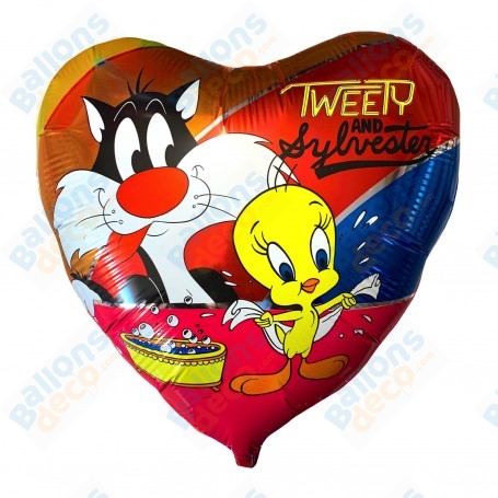 Ballon Titi et Grosminet Douche Coeur, Décorations ballons pour anniversaire, Le Looney Tunes