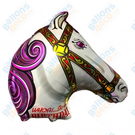 Ballon Tête de Licorne Blanche CTI Vintage, décoration ballon anniversaire.