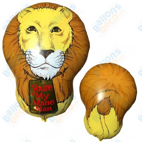 Ballon Tête de Lion Vintage Anagram, décoration ballon animaux de la jungle.