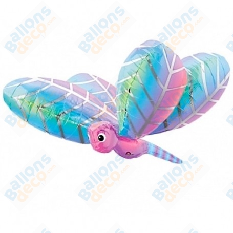 Ballon Libéllule Arc-en-ciel Pastel 3D Anagram, décoration ballon féérique et anniversaire enfants.