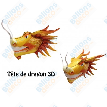 Ballon Tête de Dragon 3D, décoration ballon Anniversaire Disney, Manga, Nouvel An Chinois.