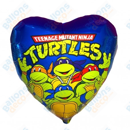 Ballon Tortues Ninja Coeur Bleu Vintage