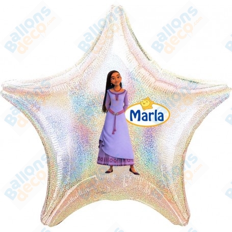 Ballon Asha Wish Personnalisable Disney 1 face, décorations ballons anniversaire, décoration Princesses.