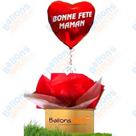 Ballon Cadeau Bonne Fête Maman avec Gonflage Hélium