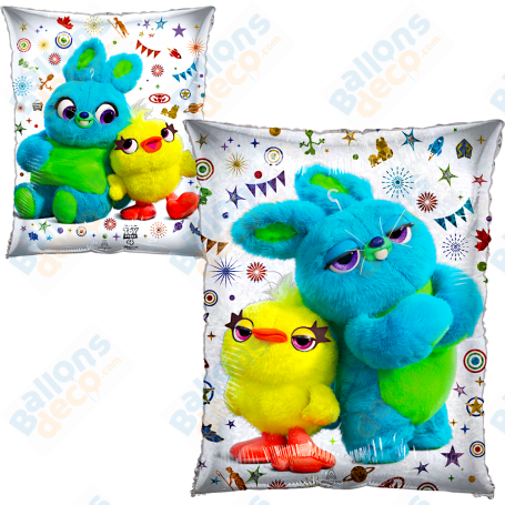 Ballon Bunny et Ducky Toy Story 4 Deux Faces Disney, décorations ballons anniversaire.