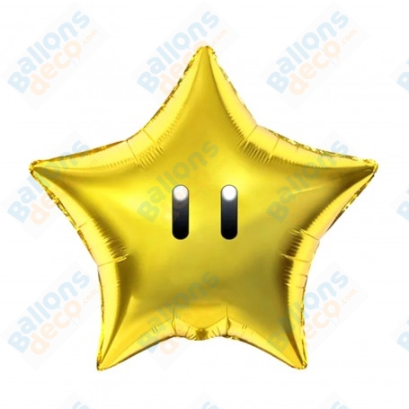 Ballon Étoile Or Super Mario Bros Nintendo, Décorations ballons pour anniversaire.