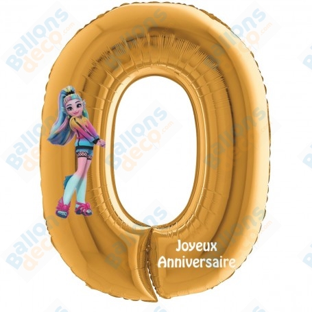 Ballons Lagoona Blue Monster High G3 Chiffres Zéro Or Anniversaire