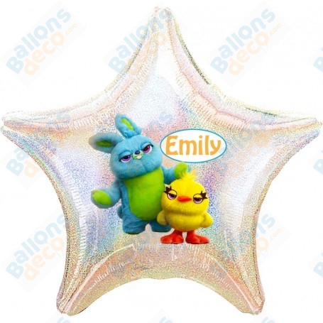 Ballon Bunny et Ducky Toy Story 4 Personnalisable Disney, décoration ballons anniversaire Pixar.