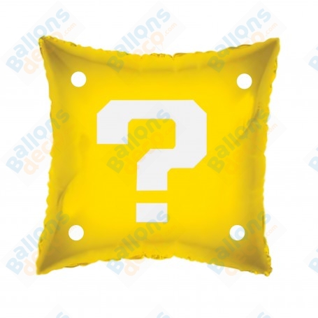 Ballon Carré Jaune Pièces Super Mario Bros anniversaire