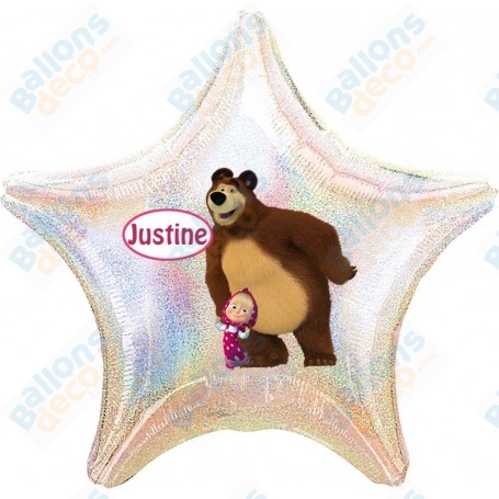 Ballon Masha et Mishka Personnalisable Anniversaire 1 face