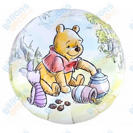 Ballon Winnie L'Ourson Aquarelle Disney, Décorations ballons pour anniversaire.