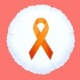 Ballon Blanc Ruban Orange Cancer Leucémie 45cm