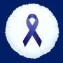 Ballon Blanc Ruban Bleu Cancer du Colon 45cm Mars Bleu