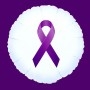 Ballon Blanc Ruban Violet Cancer du Pancréas 45cm