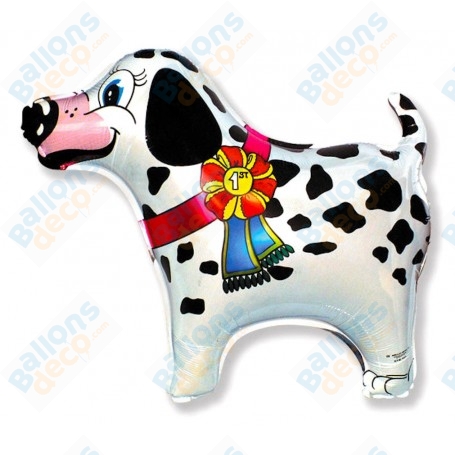 Ballon Chien Dalmatien Collier Rouge Flexmetal, décoration ballon anniversaire.
