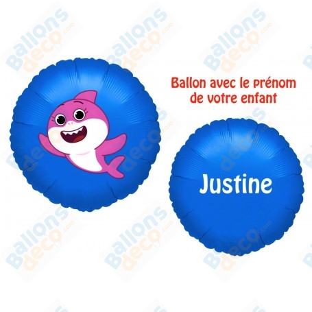 Ballon Maman Shark Rose Avec Prénom Anniversaire