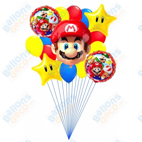 Ballons Super Mario Bros Étoiles en Grappe Nintendo