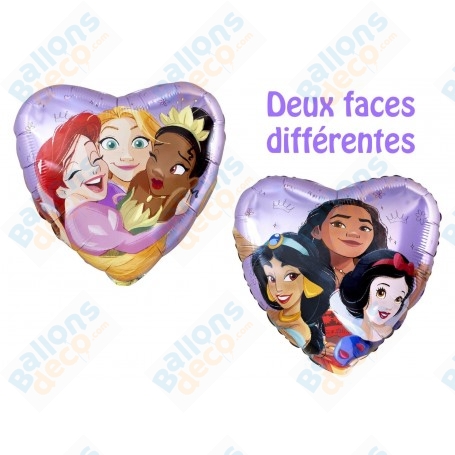 Ballon Coeurs des Princesses Disney Lilas Anniversaire, Décorations ballons pour anniversaire.