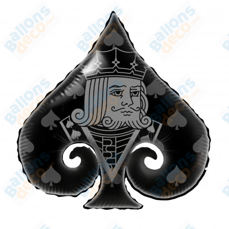 Ballon Roi de Pique Casino Poker 71cm jeu de cartes