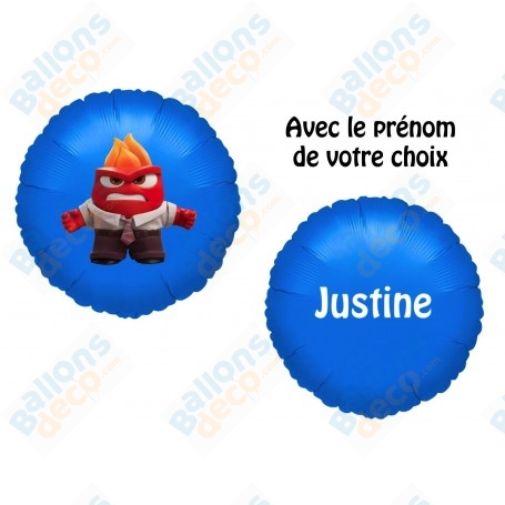 Ballon Colère de Vice-Versa Disney Avec Prénom Anniversaire, Décorations ballons pour anniversaire.