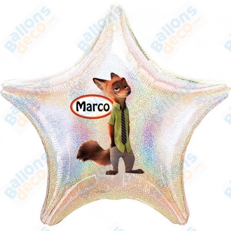 Ballon Nick Zootopie Personnalisable Disney anniversaire 1 Face, Décorations ballons pour anniversaire.