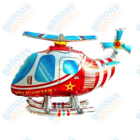 Ballon Hélicoptère Rouge 3D