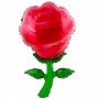 Ballon Rose Rouge Tige Verte Fleur