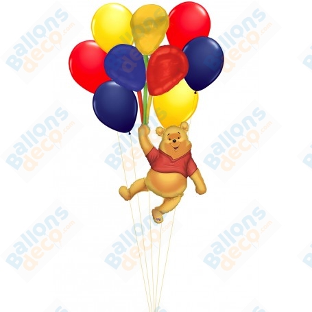 Ballons Winnie L'ourson Grappe de Ballons Disney Anniversaire.