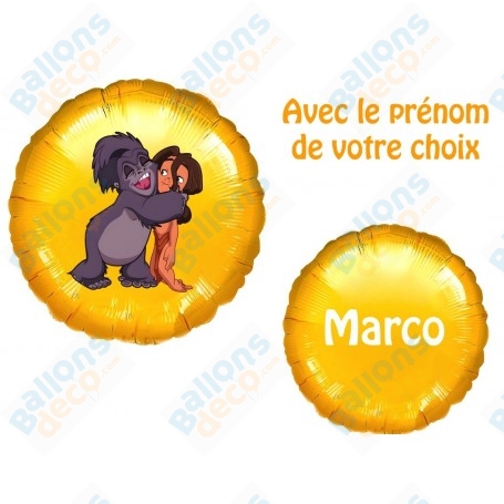 Ballon Tarzan et Terk Avec Prénom 45cm Anniversaire Disney, Décorations ballons pour anniversaire.