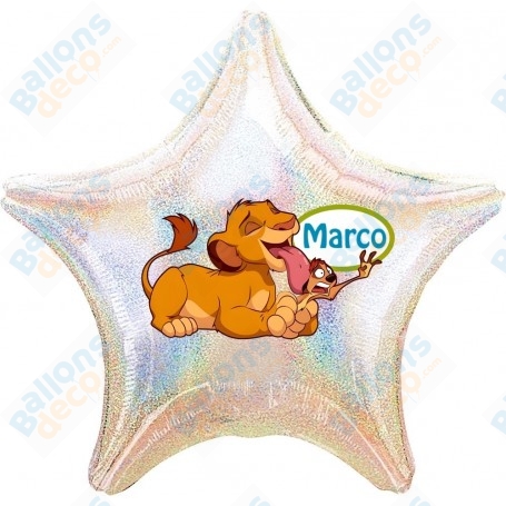 Ballon Simba et Timon le Roi Lion Personnalsiable Disney 1 Face, Décorations ballons pour anniversaire.