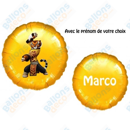 Ballon Tigre Maître Tigresse Kung Fu Panda Prénom