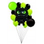 Ballons Krokmou en Grappe Luxe Noir et vert Anniversaire